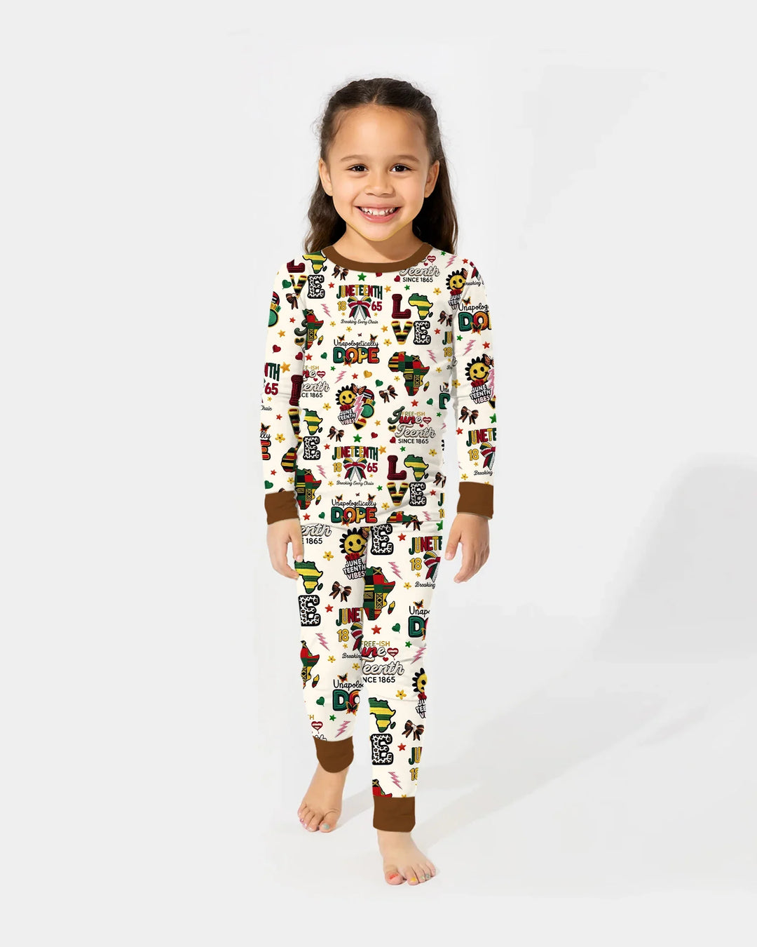 Juneteenth Breaking Every Chain Bamboo Two Piece Long Sleeve Pajama Set