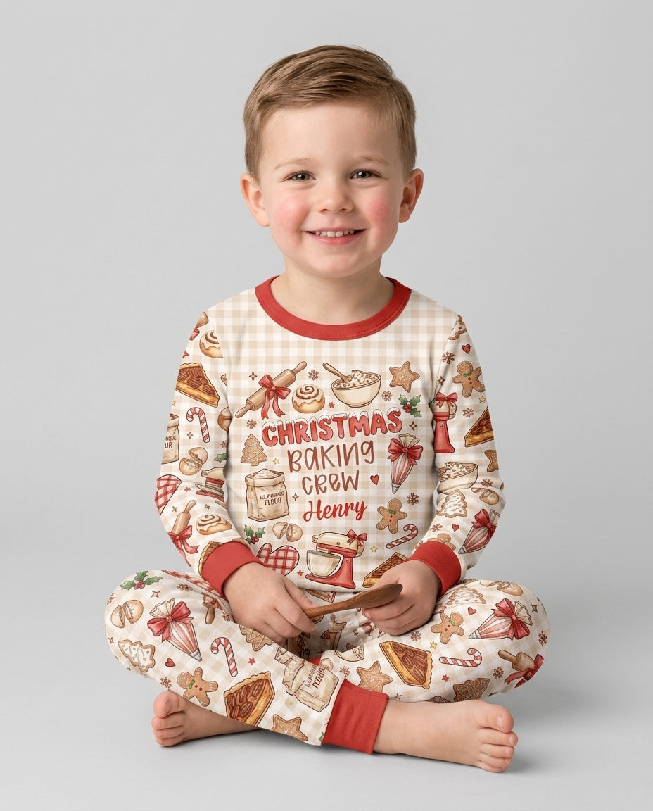Christmas Baking Crew Bamboo Two Piece Long Sleeve Pajama Set