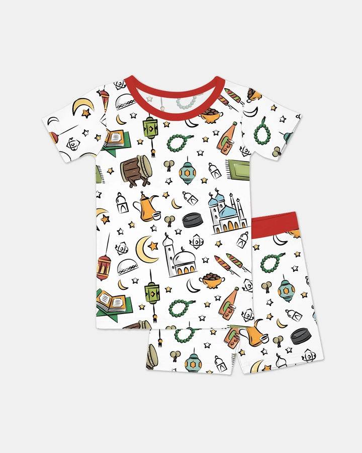 Ramadan Blessings Family Matching Bamboo Two Piece Short Sleeve Shorts Pajama Set