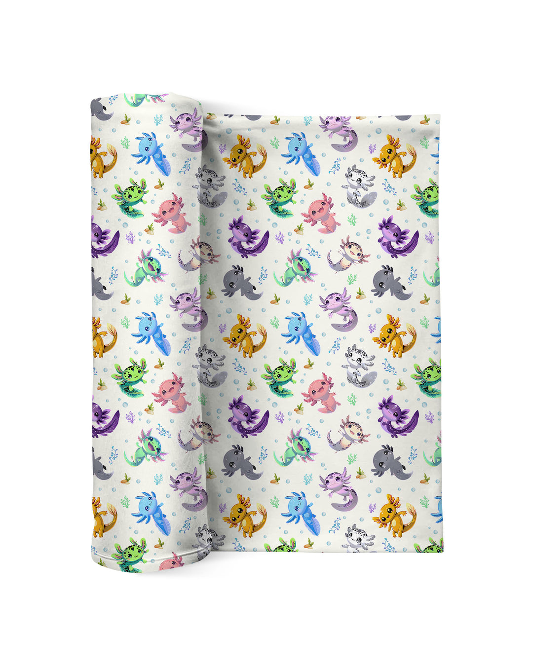 I Love You Axolotl swaddle blanket
