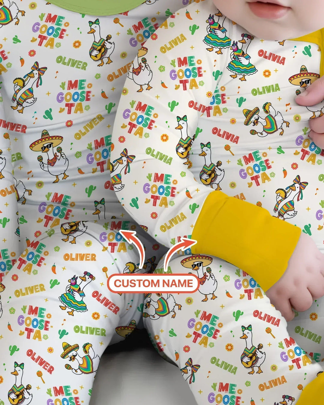 Custom name Me Goose-ta Bamboo Two Piece Long Sleeve Pajama Set