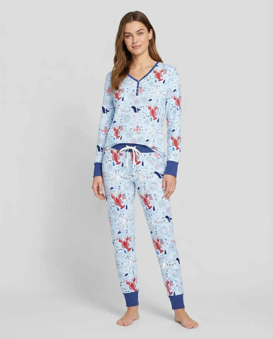250 Summers Strong Matching Family Bamboo Women Pajama Set