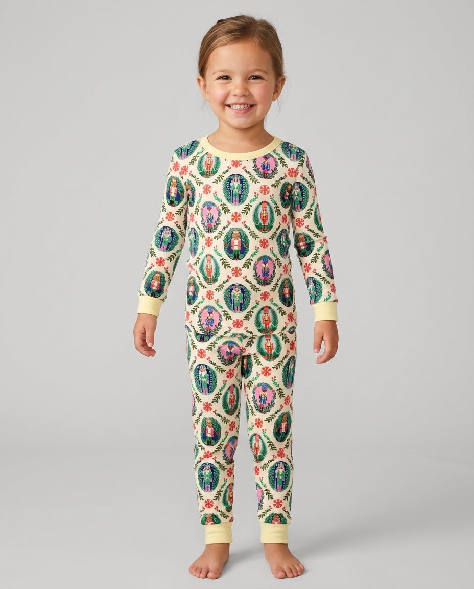 Whimsical Nutcracker Bamboo Two Piece Long Sleeve Pajama Set