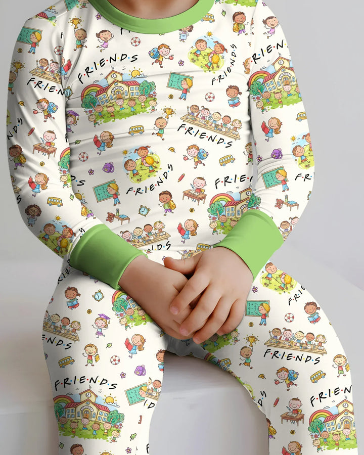 Template Bamboo Two Piece Long Sleeve Pyjamas Set