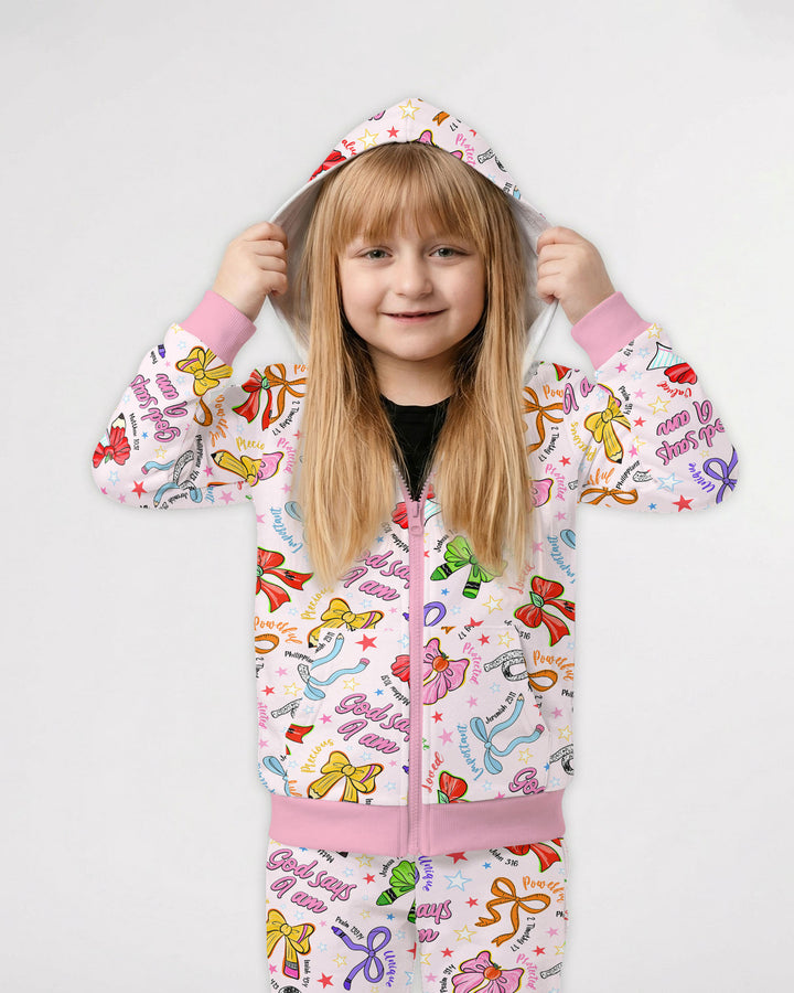 Pencil Bows God Says I Am Bamboo Zip Hoodie