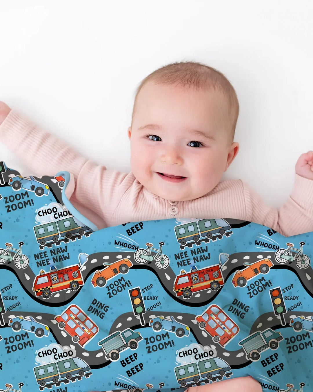 Zoom Zoom Beep Beep Bamboo Blanket