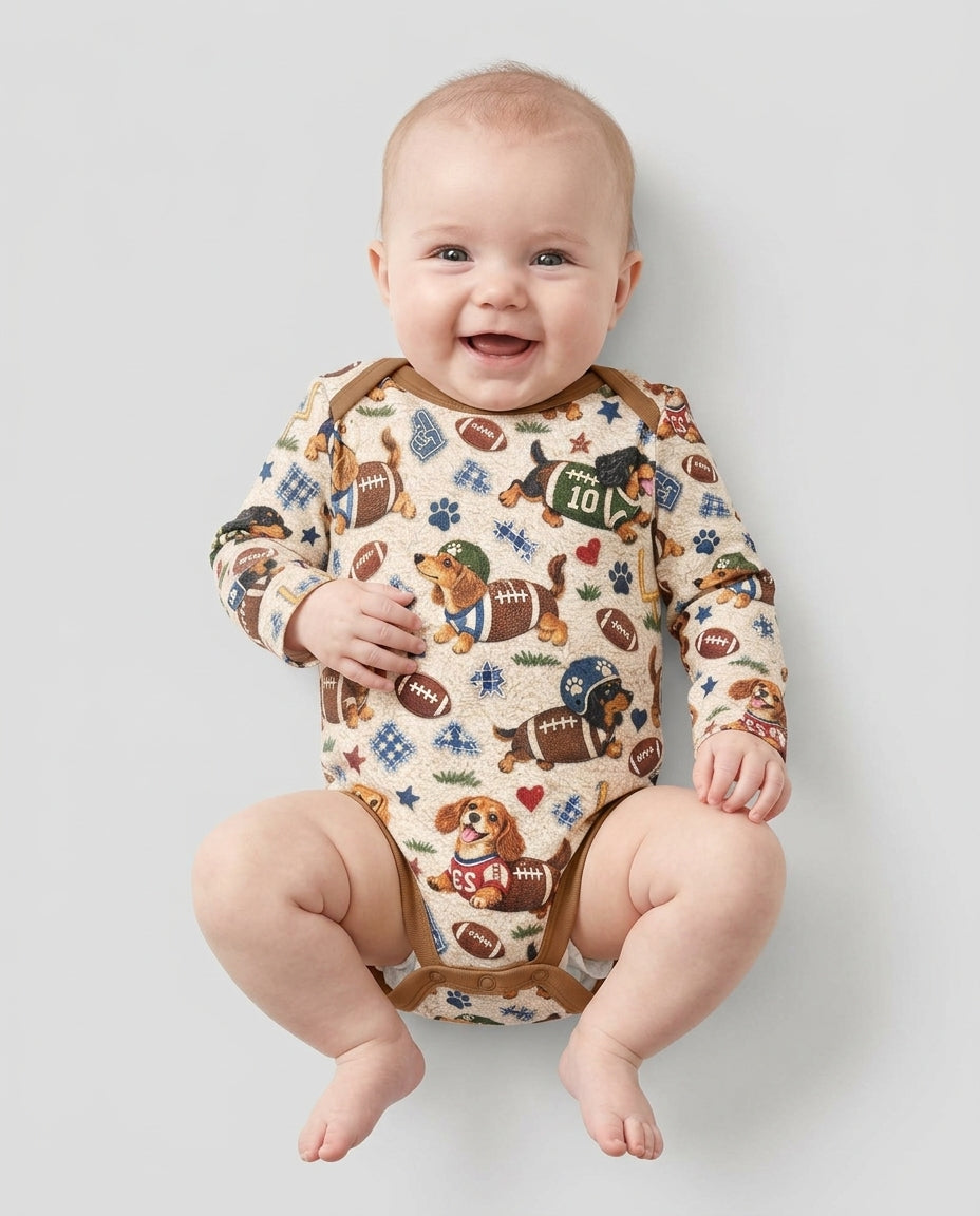Football Doxie Squad Bamboo Bodysuit