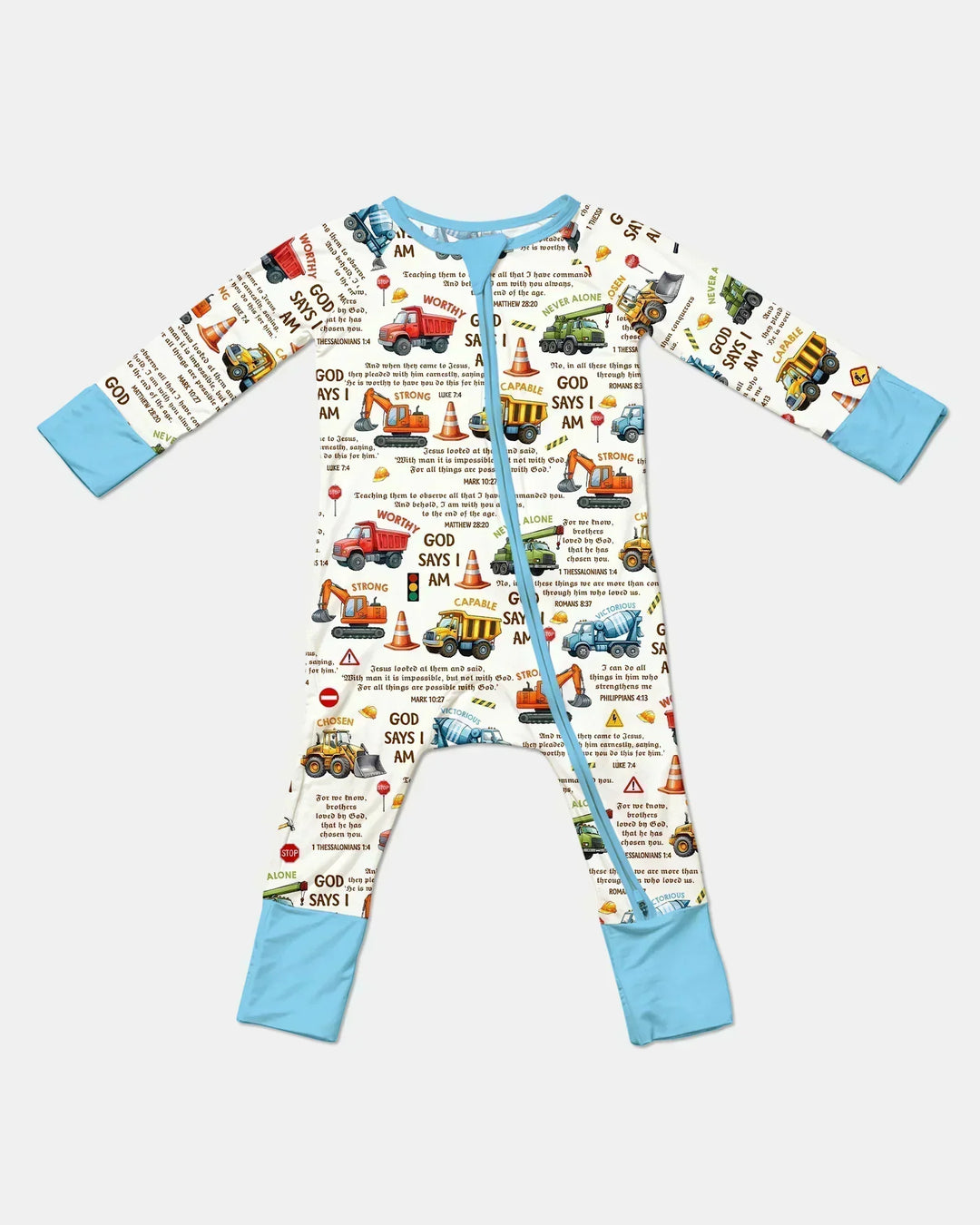 Bible Verse Construction Trucks Bamboo Convertible Zippy