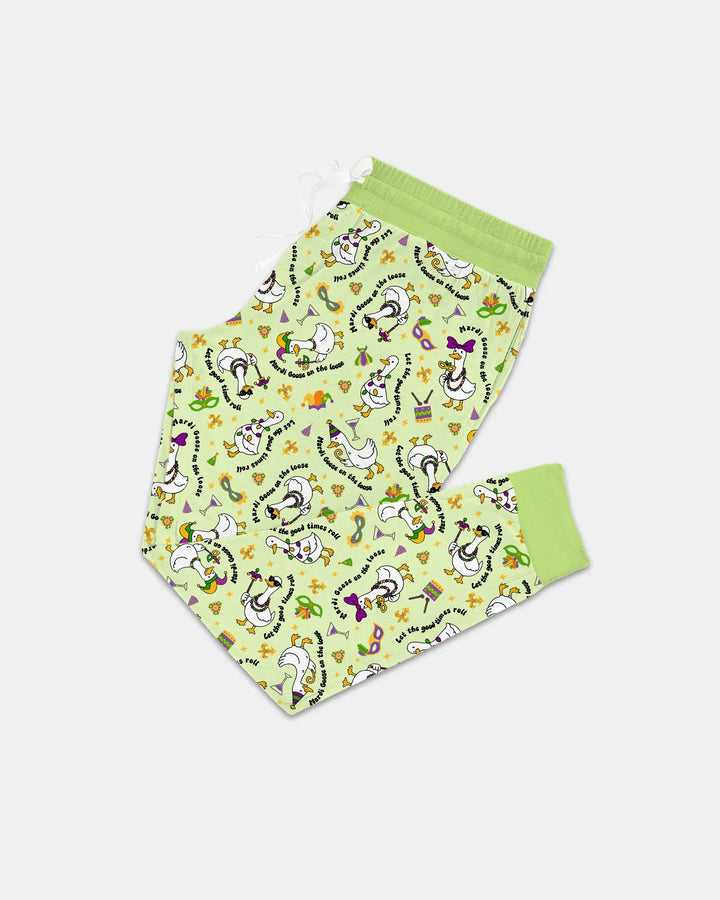 Mardi Gras Silly Goose Bamboo Women Pajama Set