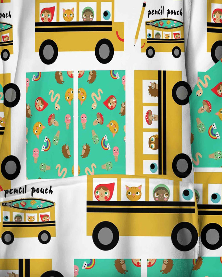 School Bus Adventures Bamboo Blanket Hoodie