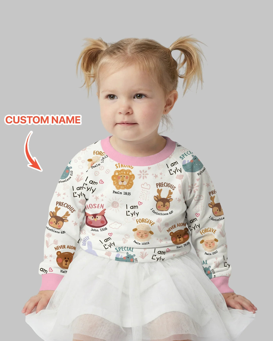 God’s Little Zoo Custom Name Bamboo Crewneck Sweatshirt