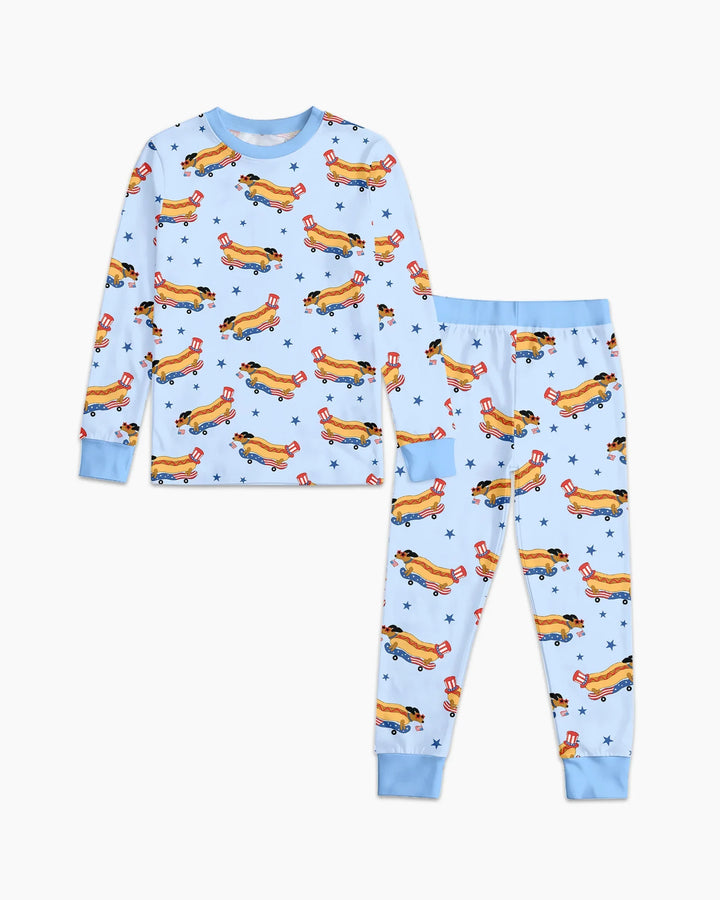 American Hot Dog Bamboo Two Piece Long Sleeve Pajama Set