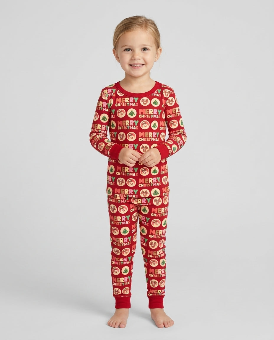 Merry Christmas Cookies Bamboo Two Piece Long Sleeve Pajama Set