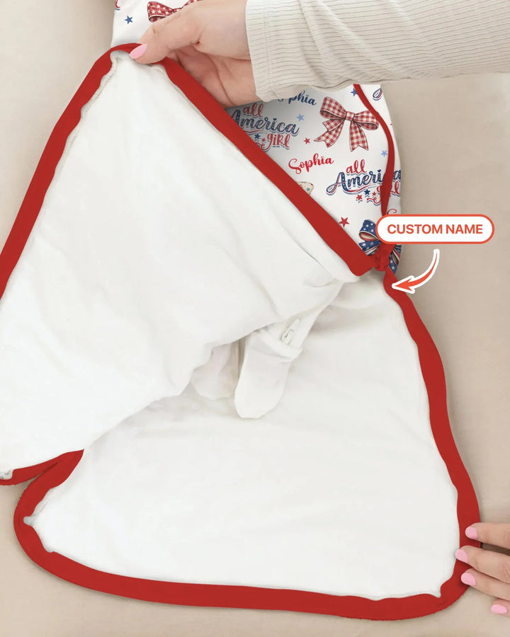 Custom Name All American Girl Bamboo Sleep Bag