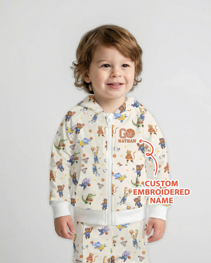 Custom Name Embroidered Wild Hoops Showdown Bamboo Zip Hoodie