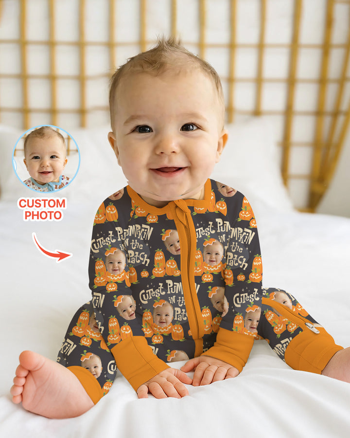 Custom Photo Cutest Pumpkin in the Patch Bamboo Convertible Zippy