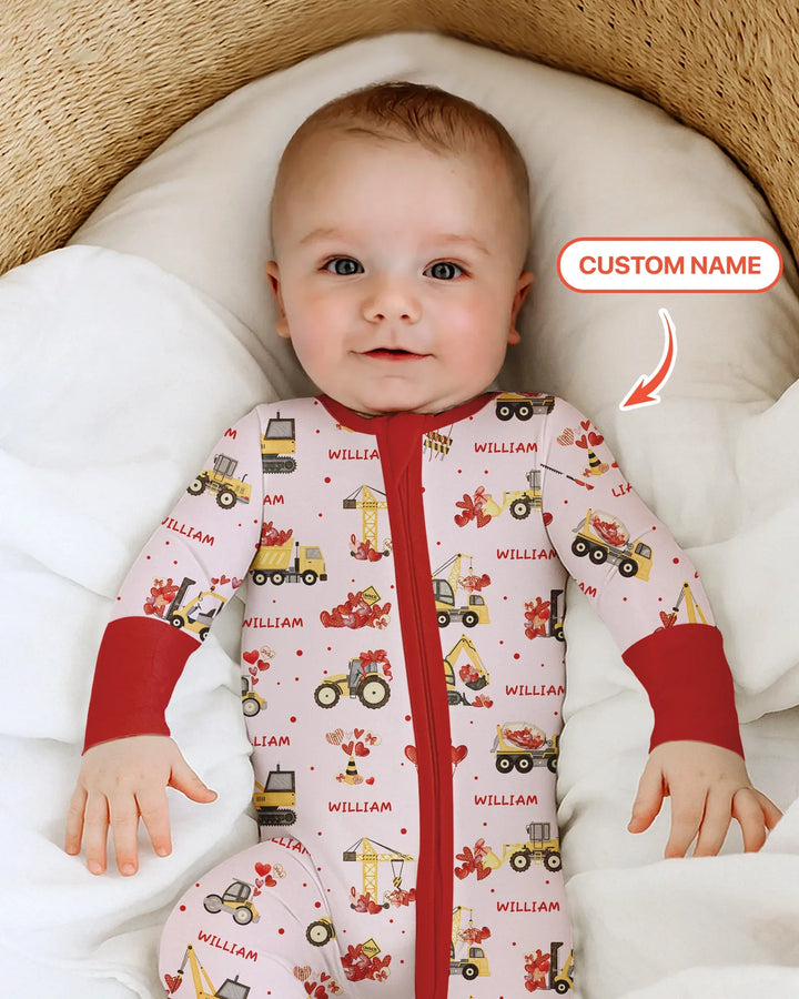 Custom Name Valentine Trucks Family Matching Bamboo Convertible Zippy