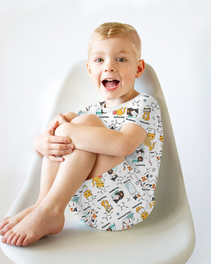 Biochemistry Cat Bamboo Two Piece Short Sleeve Shorts Pajama Set