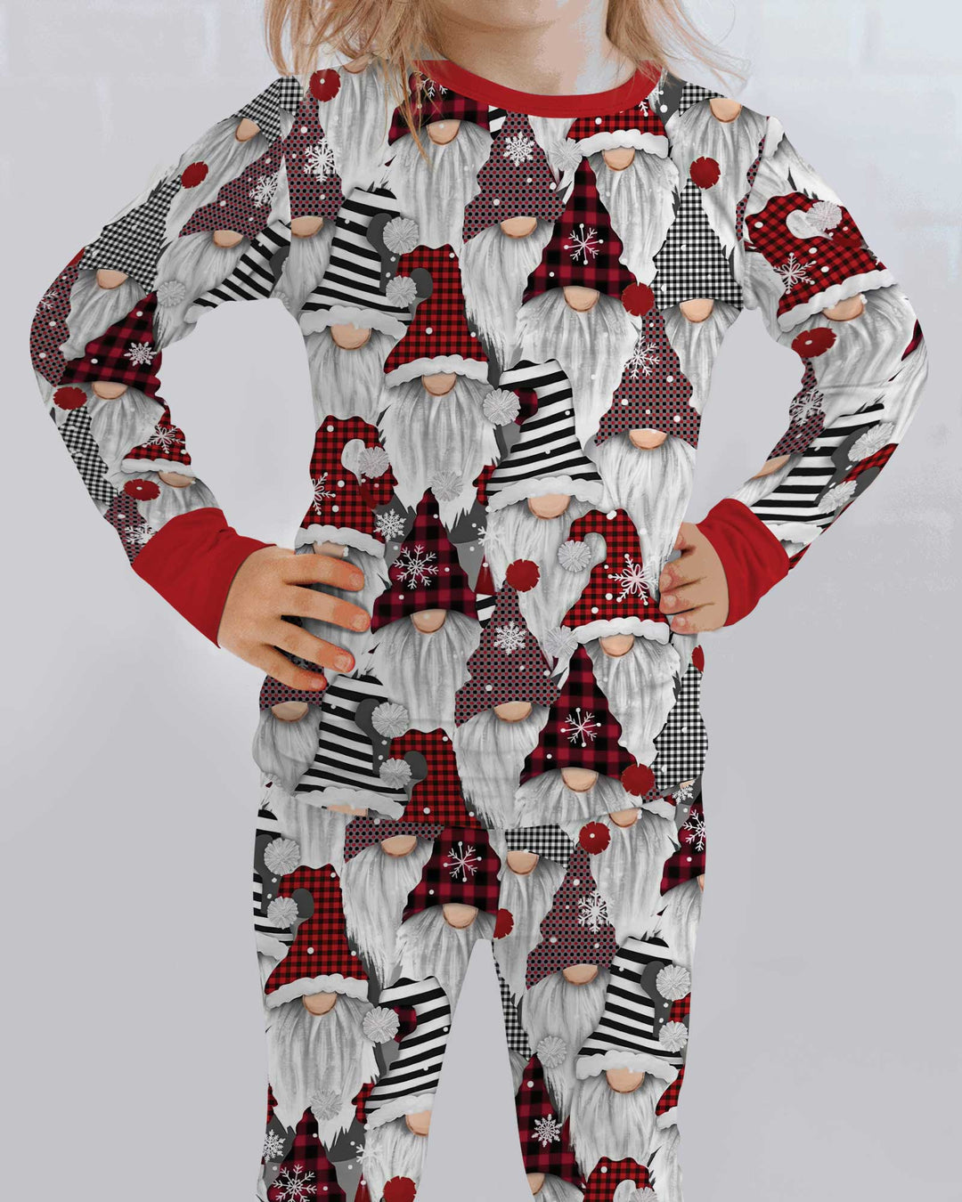 Christmas Gnome Bamboo Two Piece Long Sleeve Pajama Set