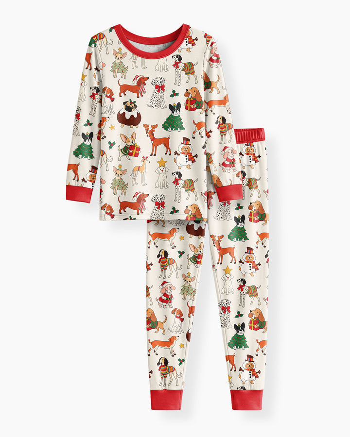 Santa Paws Parade Bamboo Two Piece Long Sleeve Pajama Set