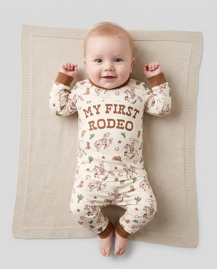 Personalized My First Rodeo Bamboo Two Piece Long Sleeve Pajama Set