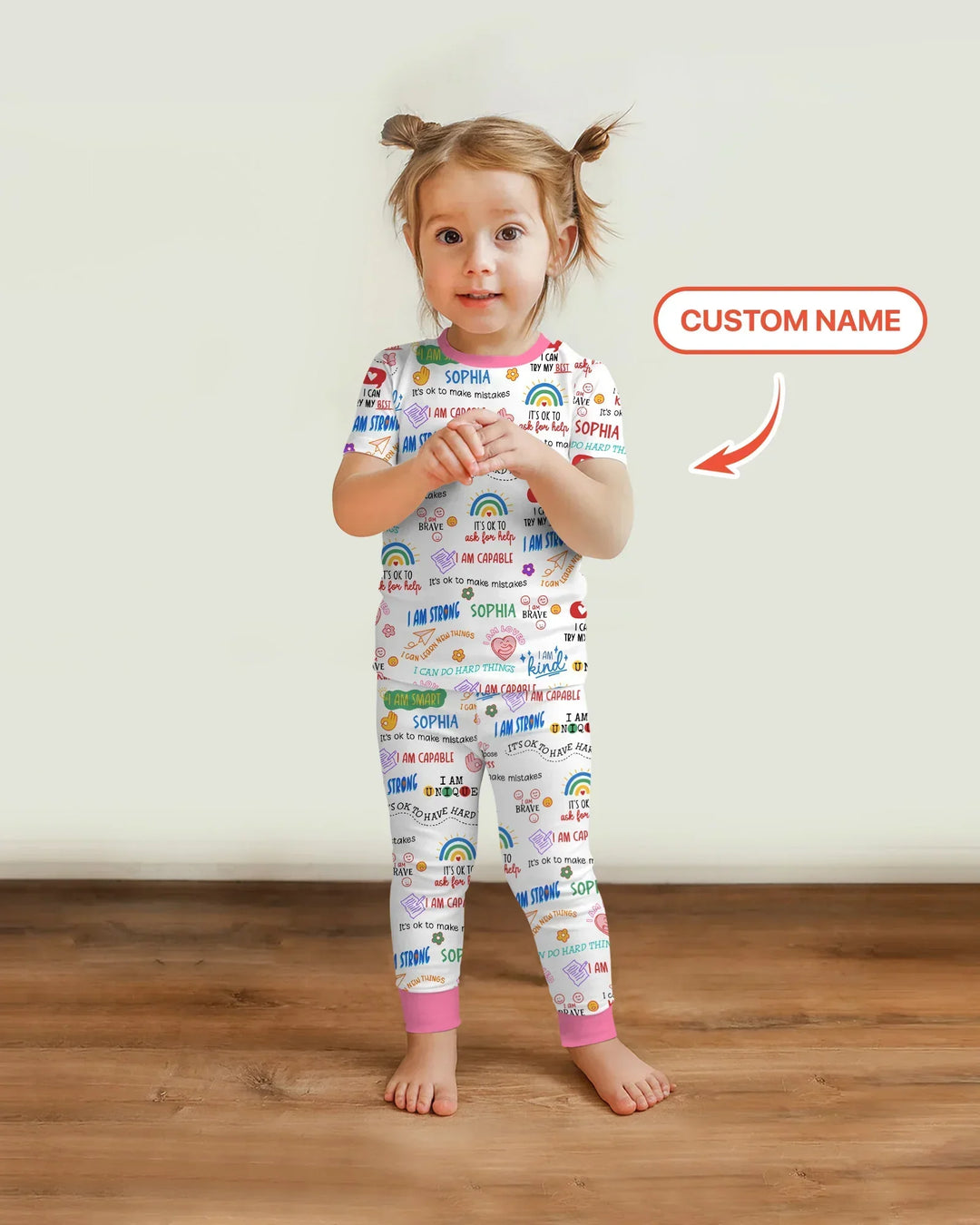 Daily Affirmations Matching Mommy & Baby Bamboo Two Piece Short Sleeve Pajama Set