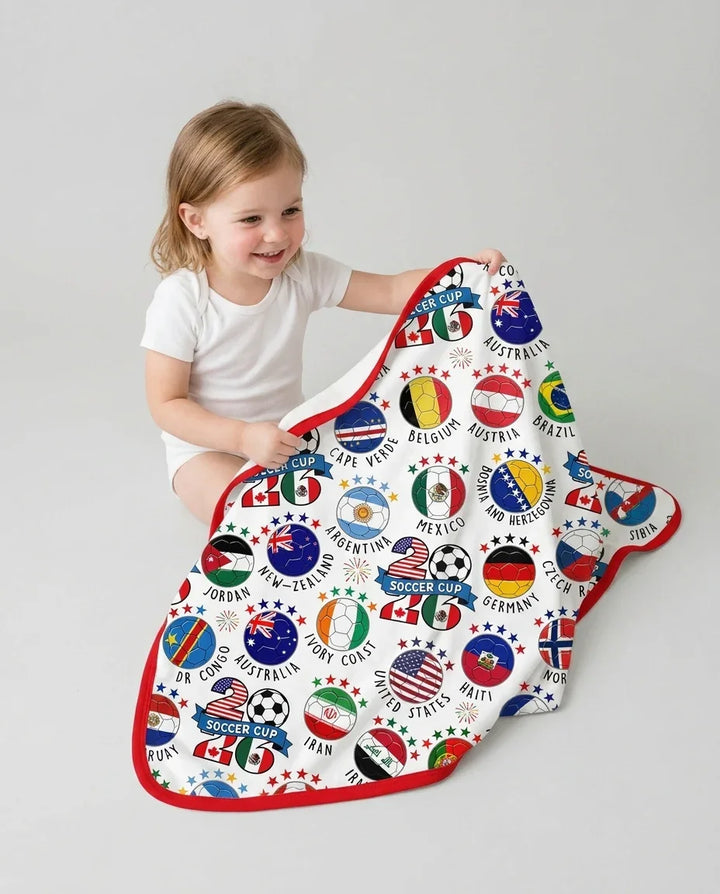 The World Plays Here 2026 Soccer Tour Bamboo Blanket