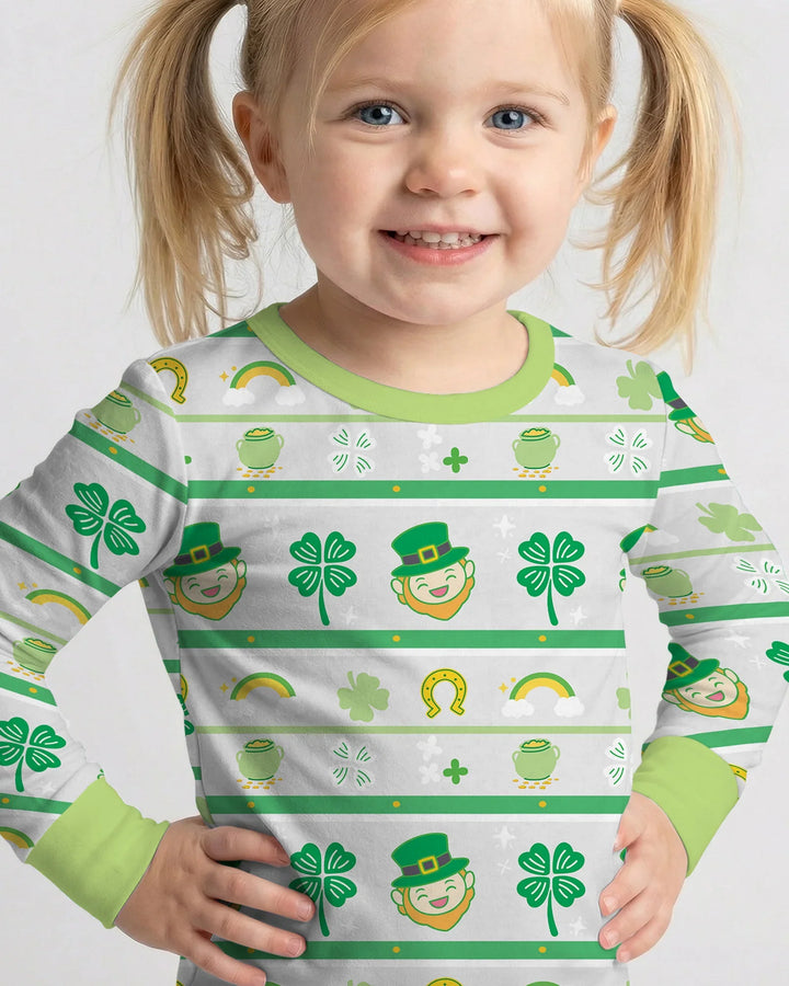 Happy Saint Patrick's Day Bamboo Two Piece Long Sleeve Pajama Set
