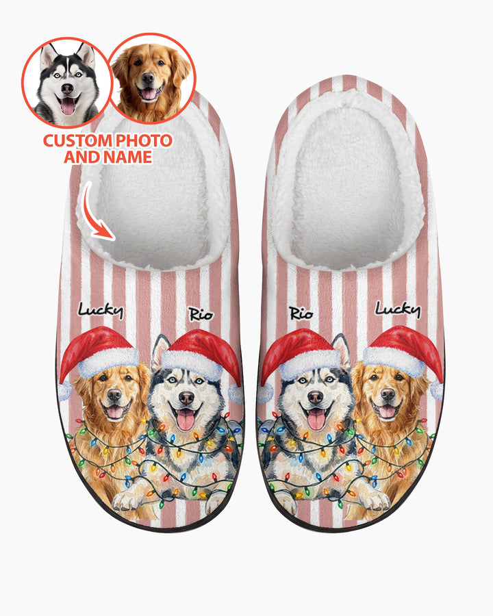 Pet Photo Watercolor Flat Scuff Slipper