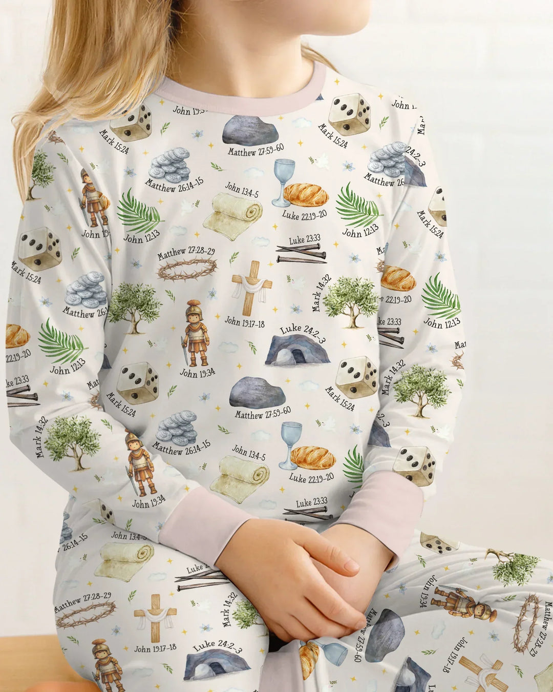 He Is Risen Family Matching Bamboo Two Piece Long Sleeve Pajama Set