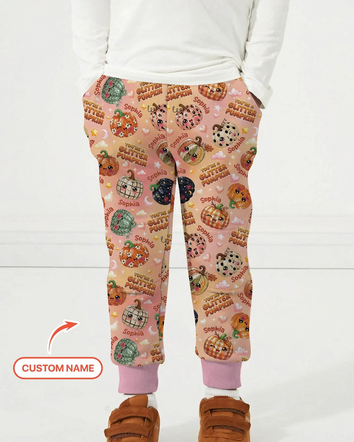 Custom Name You're A Glitter Pumpkin Bamboo Jogger