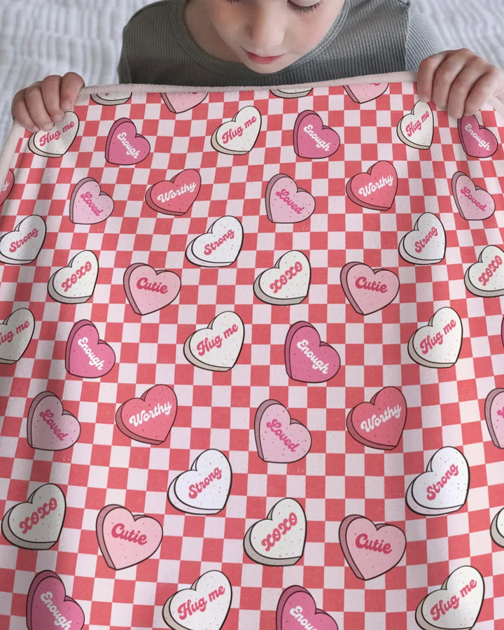 Valentine in Hearts Bamboo Blanket