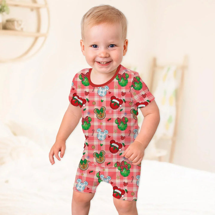 Magical Mouse Christmas Bamboo Two Piece Short Sleeve Shorts Pajama Set
