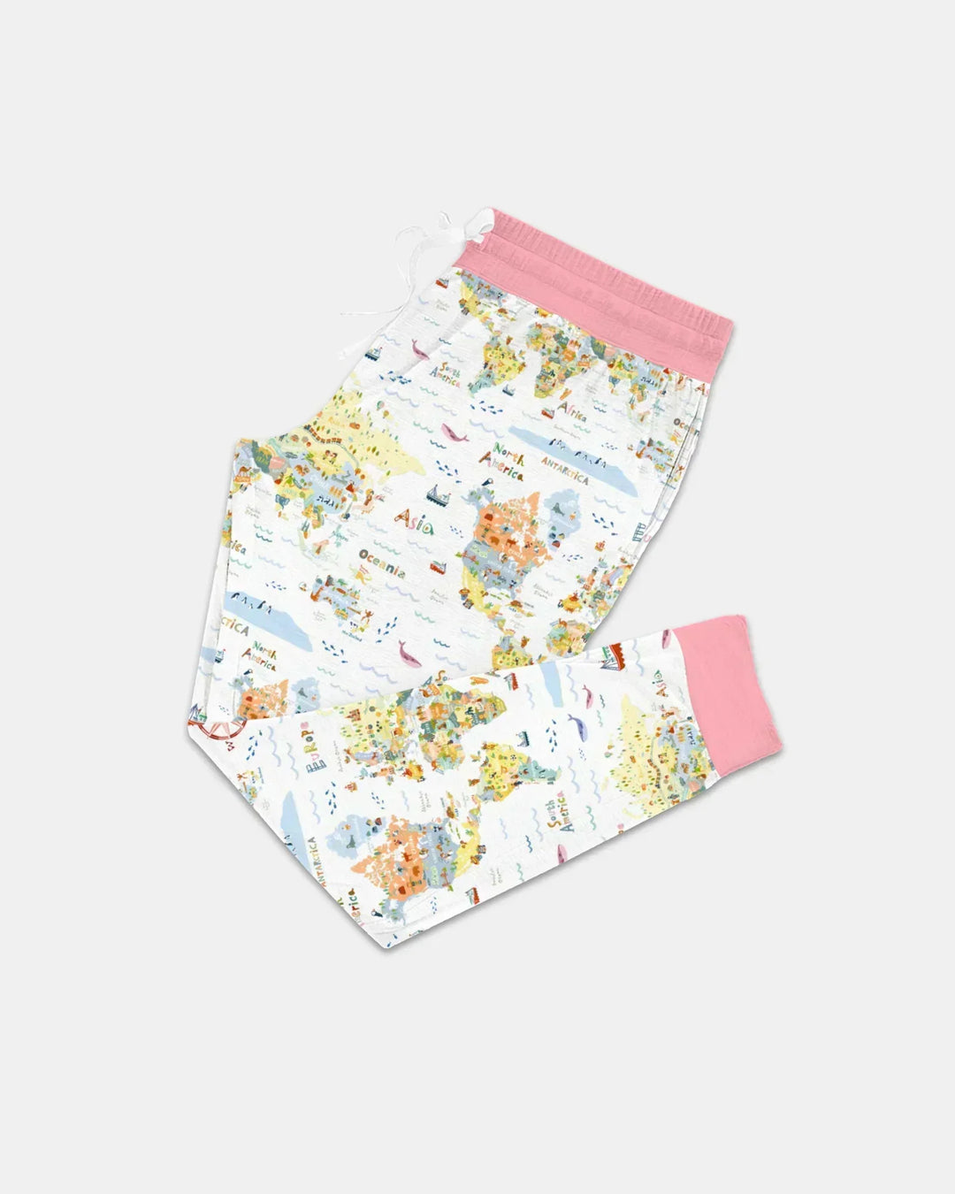 Whimsical World Map Family Matching Bamboo Women Pajama Set