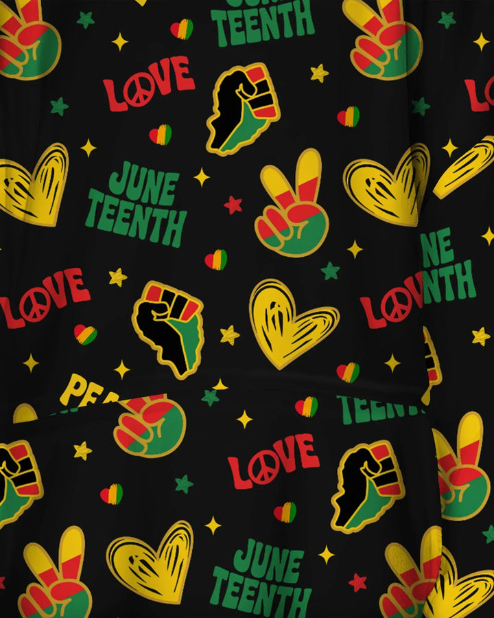 Peace Love Juneteenth Bamboo Blanket Hoodie