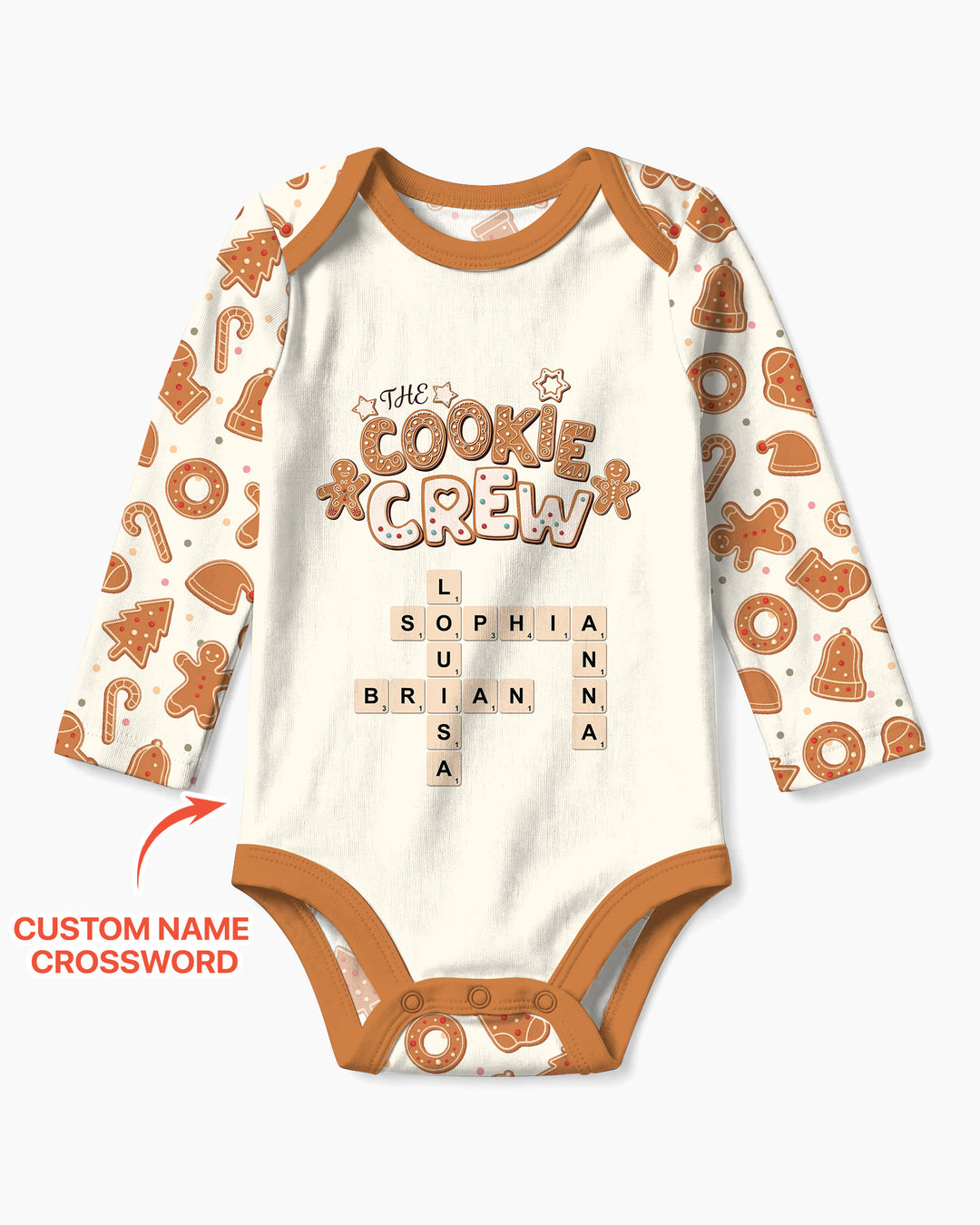 Custom Crossword Cookie Crew Bamboo Bodysuit