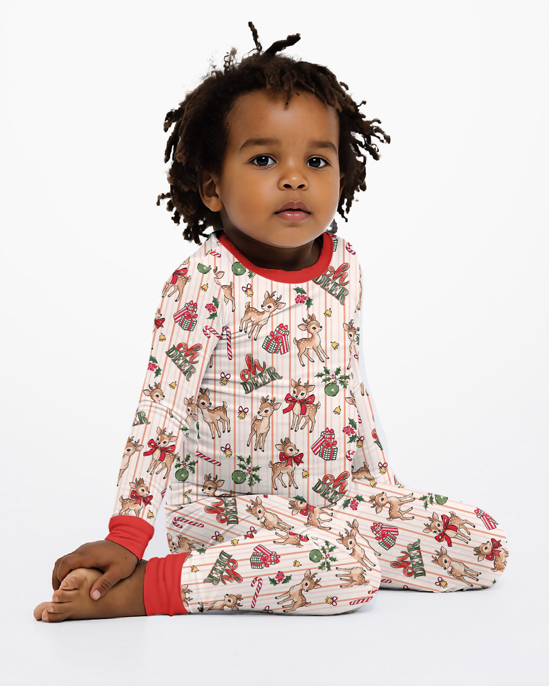 Oh Deer Mommy & Me Matching Bamboo Two Piece Long Sleeve Pajama Set