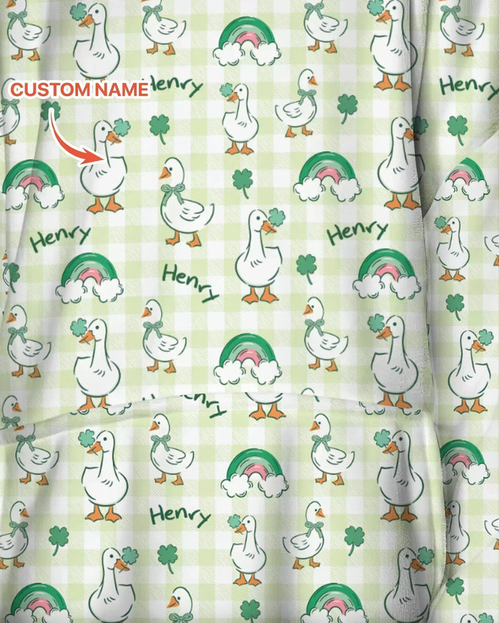 Custom Name Lucky Ducks Bamboo Blanket Hoodie