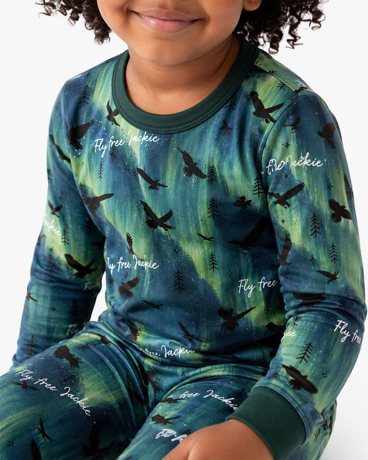 Fly Free Jackie Eagle Bamboo Two Piece Long Sleeve Pajama Set