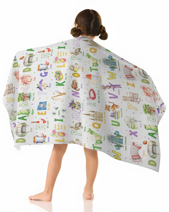 Alphabet of Lousiana Bamboo Beach Towel