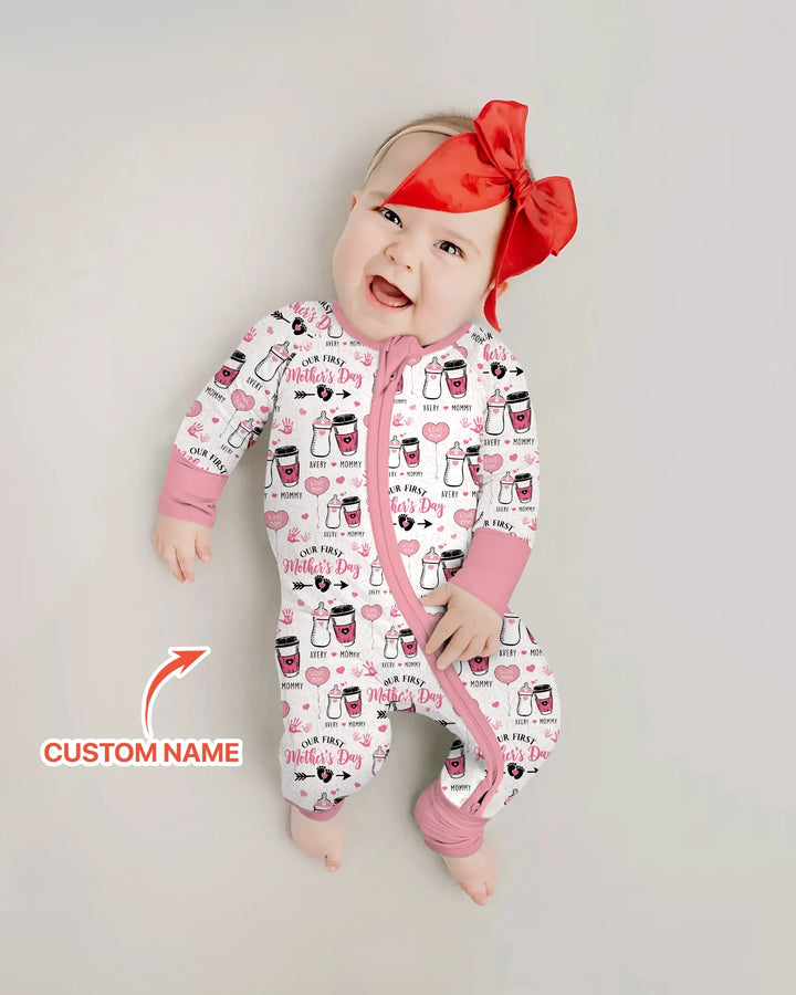 Custom Name First Mother's Day Drink Bamboo Convertible Zippy