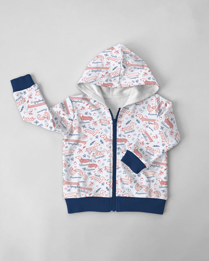 Funny Dachshund Pasta Pups Bamboo Zip Hoodie