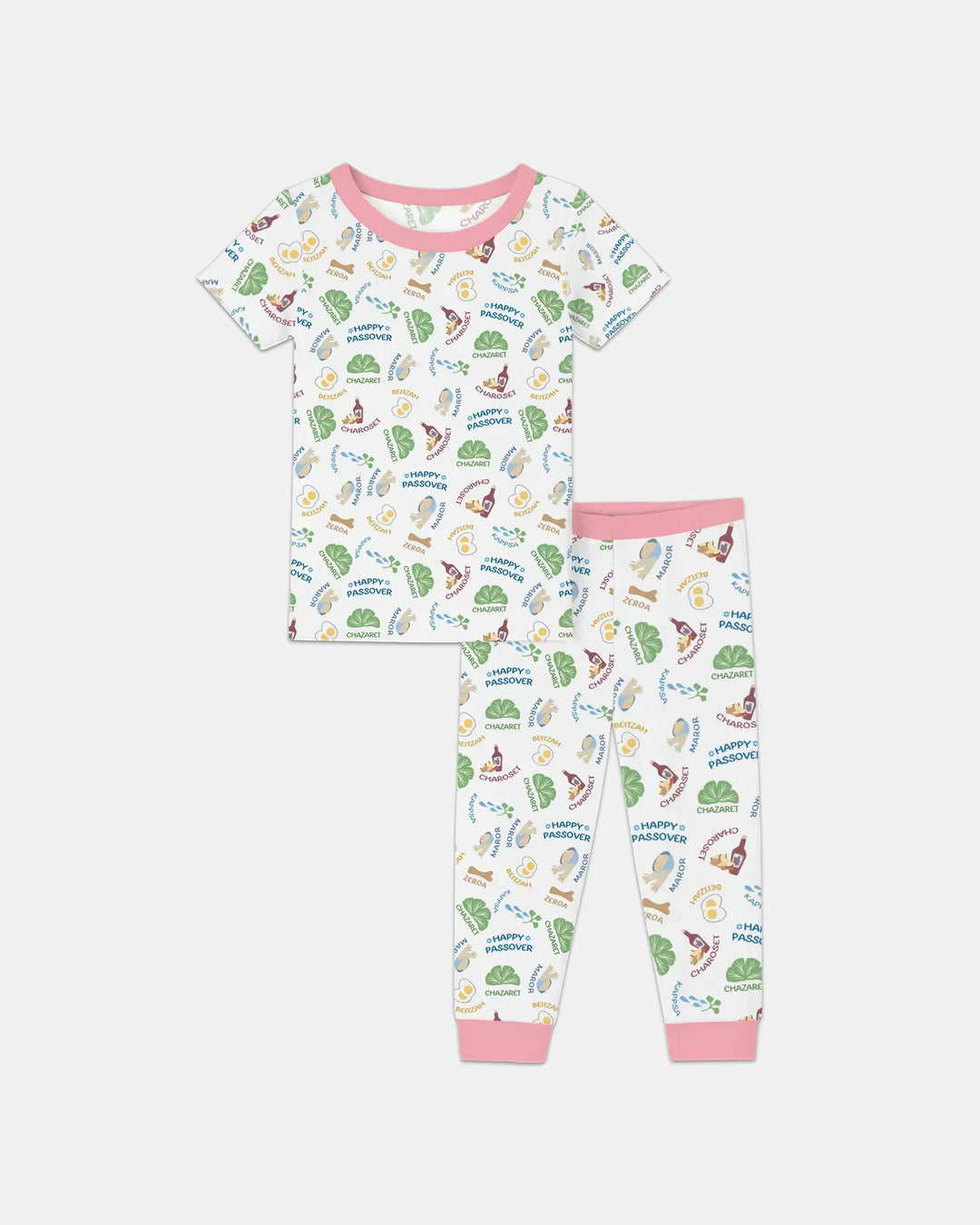 Happy Passover Matching Family Bamboo Two Piece Short Sleeve Pajama Set