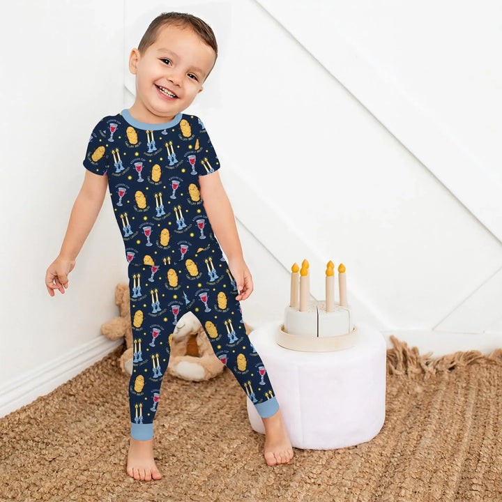 Shabbat Eve Bamboo Two Piece Short Sleeve Pajama Set
