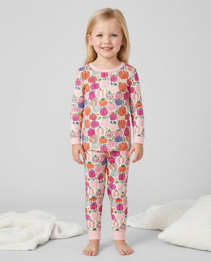 Pumpkin & Bloom Bamboo Two Piece Long Sleeve Pajama Set