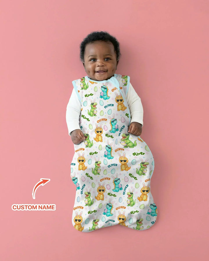 Custom Name Dinosaur on the Hunt Bamboo Sleep Bag