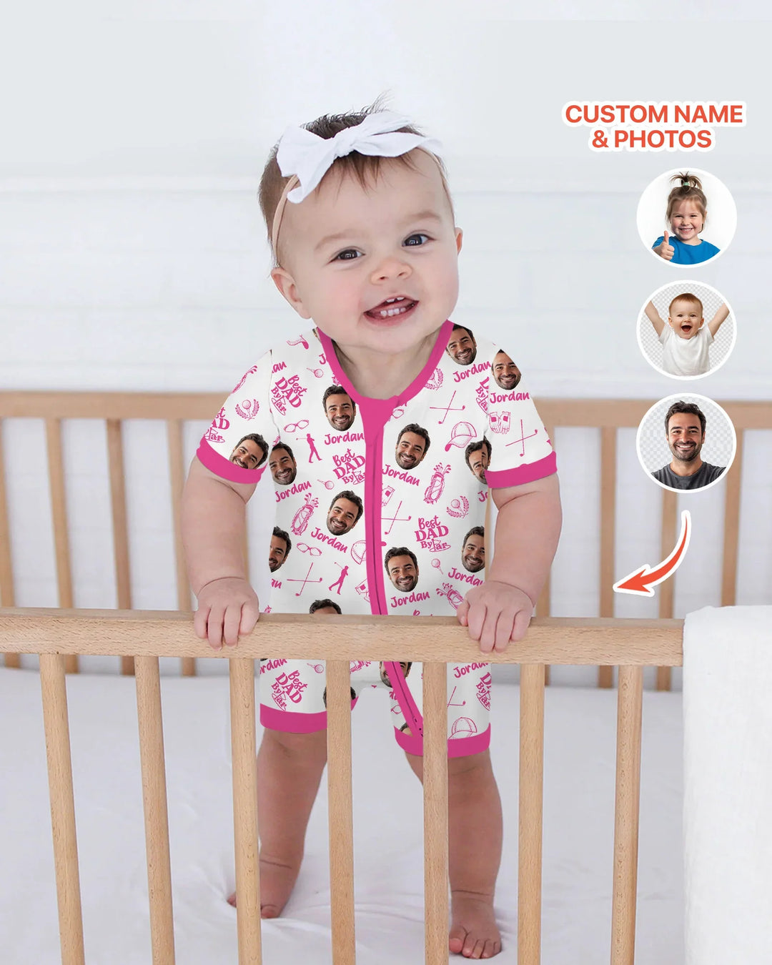 Custom Photo Best Dad By Par Bamboo Shorty Zippy