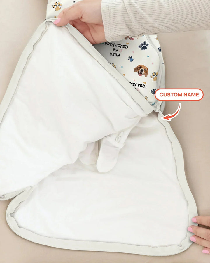 Custom Dog Photo Pattern Protected By Bamboo Sleep Bag