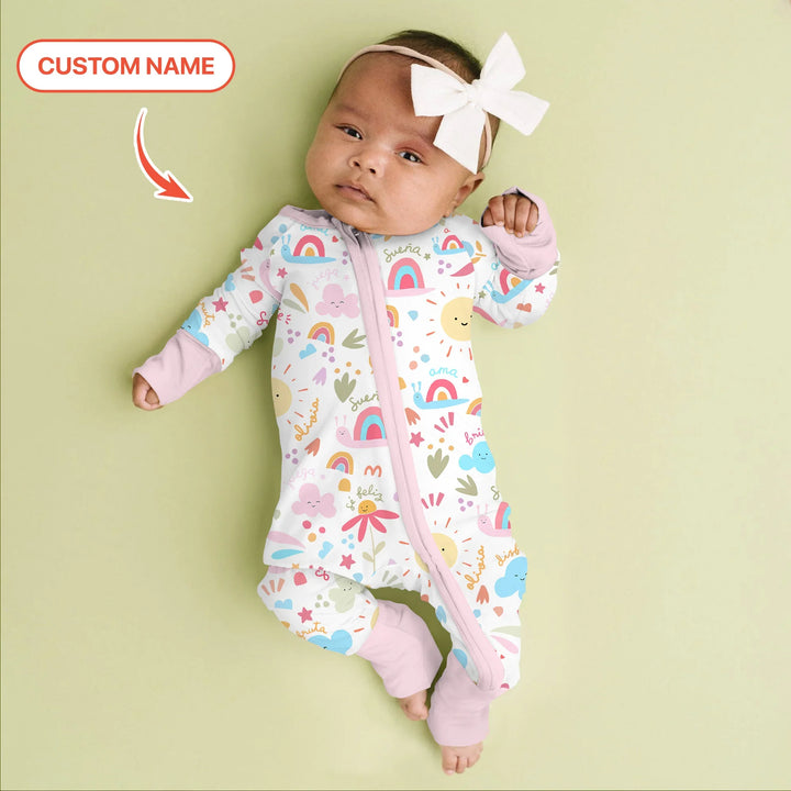 Custom Name Positive Spring Garden Bamboo Convertible Zippy