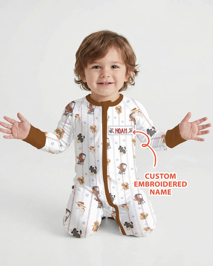 Custom Embroidered Name Baseball Bamboo Convertible Zippy